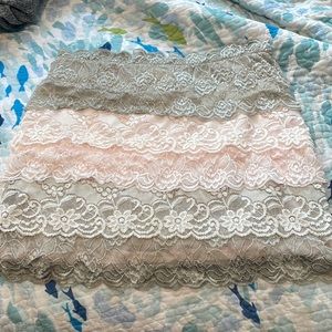 Lace mini skirt